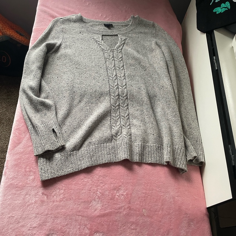 Torrid Gray Cable Knit Women's Sweater